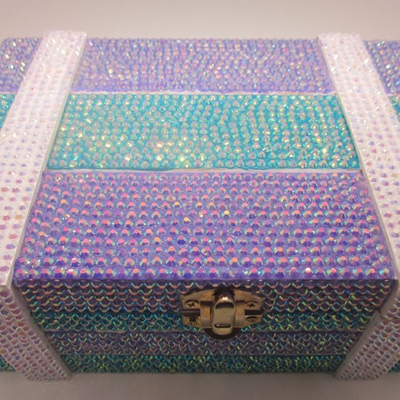 Purple and Teal Bling Trinket / Jewelry Box - Picture 2 of 5